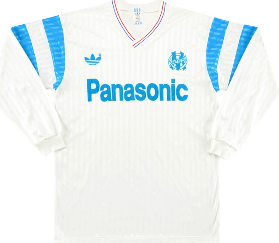 Camisa retro Adidas Olympique de Marseille 1990 1991 I jogador manga comprida